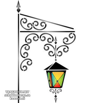 Цветной фонарь 08 - трафарет для декора