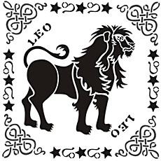Лев в рамке - трафарет для декора