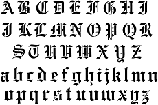 Старинный Английский шрифт - трафарет для декора