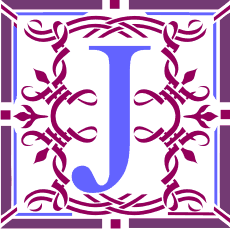 Буквица J - трафарет для декора