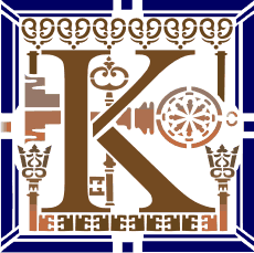 Буквица K - трафарет для декора