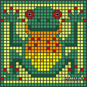 Счастливая лягушка (мозаика) - трафарет для декора