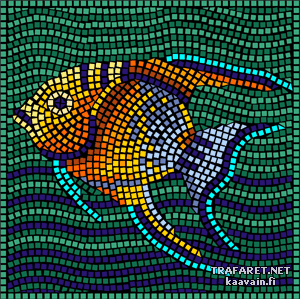 Рыба-ангел (мозаика) - трафарет для декора
