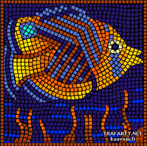 Рыба-попугай (мозаика) - трафарет для декора
