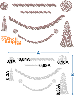 Шнуры и кисти 2 - трафарет для декора
