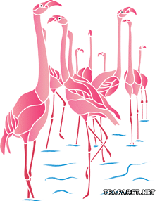 Розовые фламинго - трафарет для декора