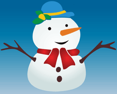 Снеговик - трафарет для декора