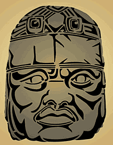 Голова царя ольмеков - трафарет для декора