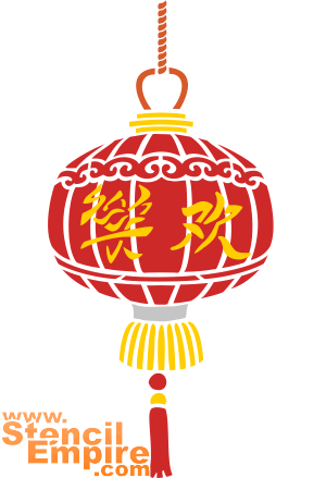 Китайский фонарь - трафарет для декора