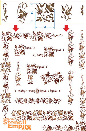 Набор арабесок - трафарет для декора