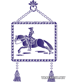 Всадник на картине (трафарет для росписи)