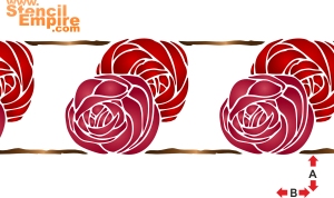 Бордюр две розы - трафарет для декора