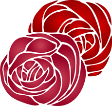 Две розы - трафарет для декора