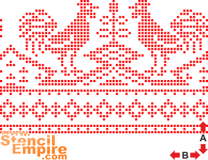 Трафарет Славянские петухи