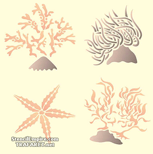 Морская растительность - трафарет для декора