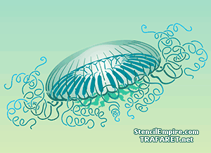 Большая медуза 3 - трафарет для декора