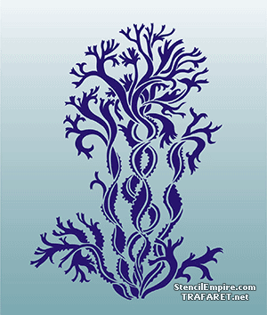 Морские водоросли - трафарет для декора