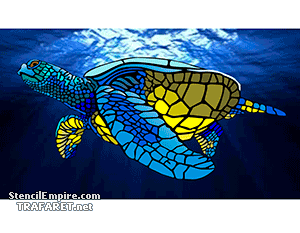 Большая морская черепаха - трафарет для декора