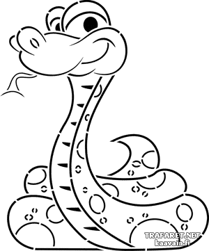 Маленькая змея 02 - трафарет для декора