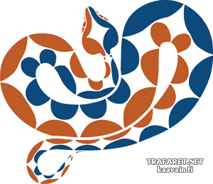 Цветная кобра 02 - трафарет для декора