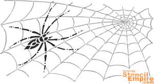 Тощий паук и паутина - трафарет для декора
