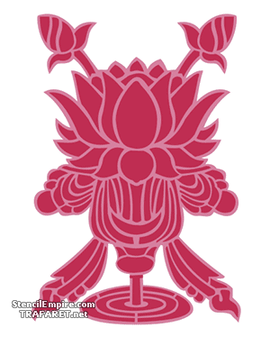 Буддистский лотос - трафарет для декора