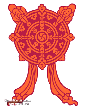 Колесо дхармы - трафарет для декора