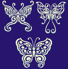 Бабочки тату 01 - трафарет для декора