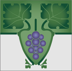 Виноград с листьями - трафарет для декора