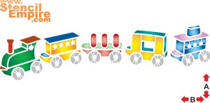 Детский поезд - трафарет для декора