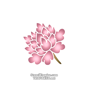 Китайский цветок 4 - трафарет для декора