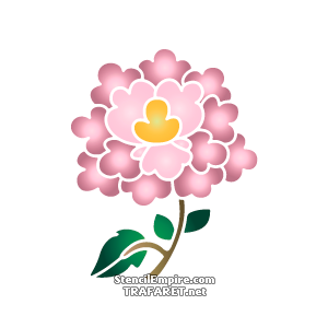 Китайский цветок 5 - трафарет для декора