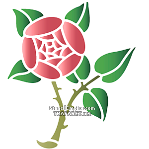 Ветки розы примитив А - трафарет для декора
