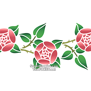 Ветки розы примитив В - трафарет для декора