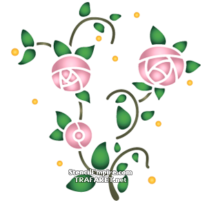 Примитивная ветка розы 1 - трафарет для декора