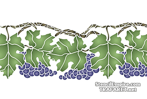 Виноградный бордюр 4 - трафарет для декора