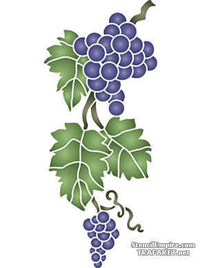 Ветка винограда - трафарет для декора