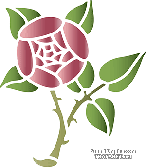 Круглая роза 4 - трафарет для декора
