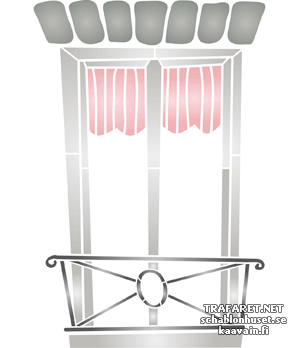 Окно с занавеской - трафарет для декора