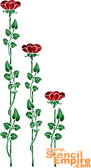 Три розы - трафарет для декора