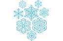 Восемь снежинок III (трафарет, малая картинка)