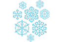 Восемь снежинок II (трафарет, малая картинка)