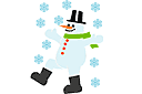 Шагающий снеговик (трафарет, малая картинка)