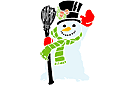 Снеговик с приветом (трафарет, малая картинка)
