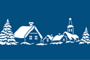 Зимняя деревня (трафарет, малая картинка)