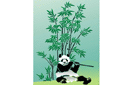 Панда и бамбук 1 - трафареты животных