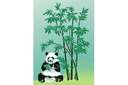 Панда и бамбук 3 - трафареты животных