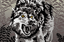 Злобный волк - трафареты животных