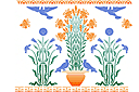 Лилии и Голуби (трафарет, малая картинка)