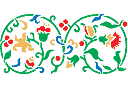 Бордюр из цветов и ягод 2 - трафареты классических бордюров
